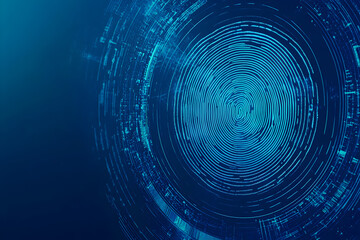Wall Mural - A blue circle with a lot of lines and dots