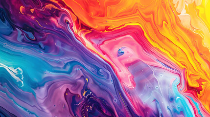 Wall Mural - Abstract Background of Purple, Blue, Pink, Yellow and Orange Swirls