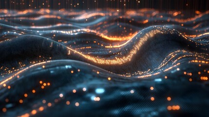 Poster - Futuristic 3D Data Stream Visualization of Information Convergence and Analysis