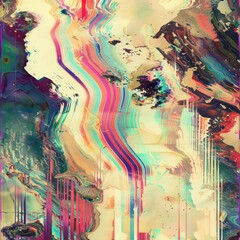 Poster - glitch cream minimal portrait