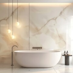 Wall Mural - modern bathroom with clean design and soft marble