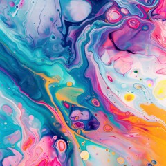 Wall Mural - liquid painting abstract texture, mixture of bright acrylic colors