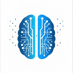 Wall Mural - minimalist brain or circuit design illustration on a white background