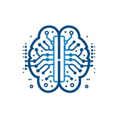 Wall Mural - minimalist brain or circuit design illustration on a white background