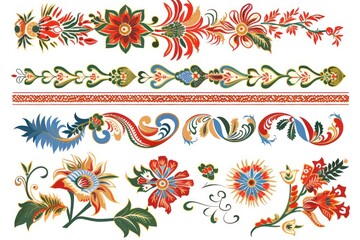 floral elements of folk ornament