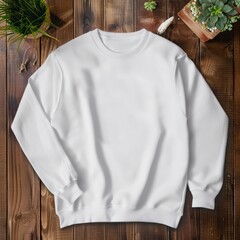 white crew-neck sweater mockup design