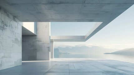 Wall Mural - monumental architecture on concrete with minimalistic and clean lines