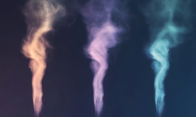 Wall Mural - Colorful piccolo in the form of smoke on a dark background, Generative AI