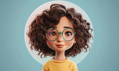 Realistic cartoon human avatar simple beautiful concept on plain background ai generated