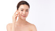 © kitthanes - Beautiful young asian woman with clean fresh skin on white background, Face care, Facial treatment, Cosmetology, beauty and spa, Asian women portrait.