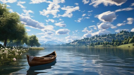 Wall Mural - boat on the river