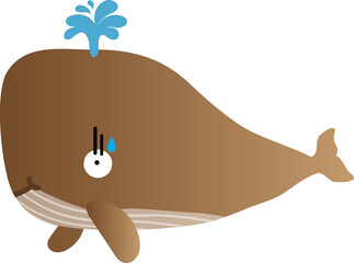 cute whale cartoon, sea animal