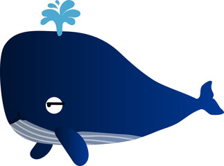 cute whale cartoon, sea animal