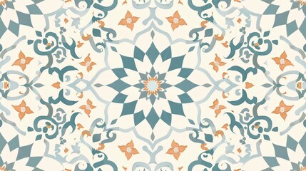 A classic Arabic pattern with a series of repeating floral and geometric motifs.