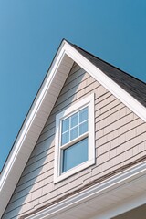 Wall Mural - White window on gray house