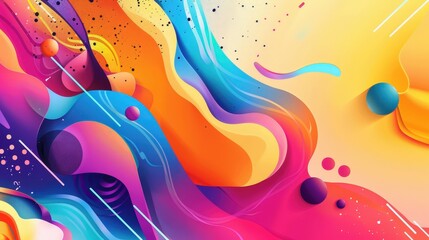 Wall Mural - a creative background design with a splash of vibrant colors and abstract shapes blending seamlessly