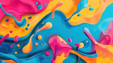 Wall Mural - a creative background design with a splash of vibrant colors and abstract shapes blending seamlessly