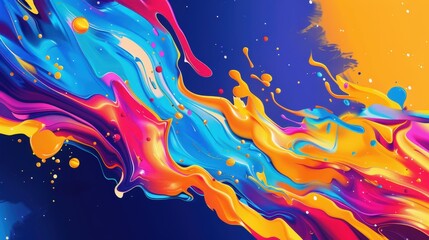 Wall Mural - a creative background design with a splash of vibrant colors and abstract shapes blending seamlessly