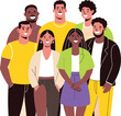 © webechdigital - Black people illustration, Black community, African people gathered  vector