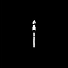 Wall Mural - Tiki torch icon isolated on dark background