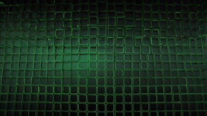 Wall Mural - Green abstract geometrical background, small cells and data related illustration