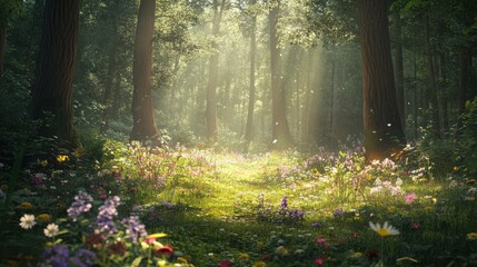 Poster - Sunlit Forest Path