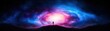© 1000lnw - A captivating cosmic scene depicting a traveler standing beneath a vibrant galaxy filled with mystical colors and light.
