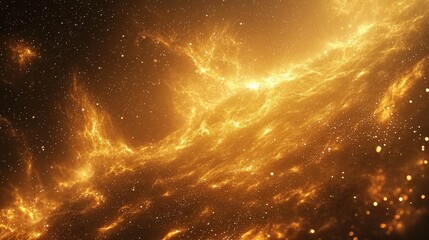Wall Mural - Golden Nebula Abstract Background.