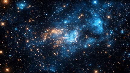 Wall Mural - Cosmic Nebula with Bright Stars.