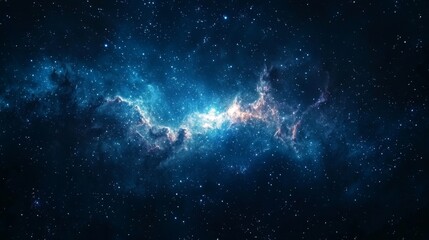 Wall Mural - Starry Night Sky with Nebula.