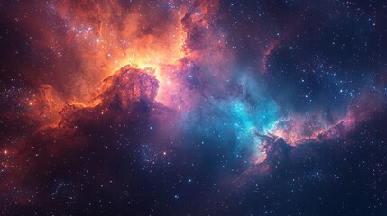 Wall Mural - Cosmic Nebula with Stars and Galaxies.