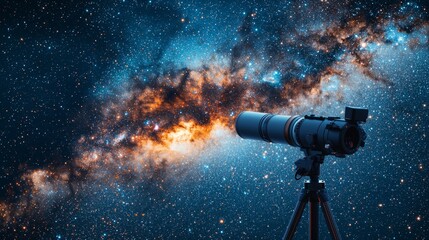 Wall Mural - Telescope pointed at the Milky Way.