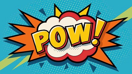 Wall Mural - Colorful comic book background with 'POW!' text