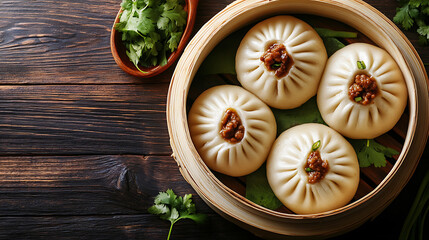 Steamed Buns, a popular and convenient and delicious food.