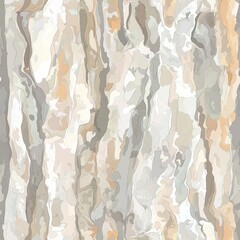 Wall Mural - Seamless pattern of pastel sycamore tree bark with soft greys and beiges