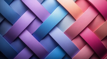 Poster - A colorful woven pattern with a blue and pink stripe