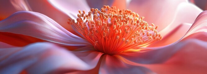 Wall Mural - Close-up of a Flower's Stamen and Petals