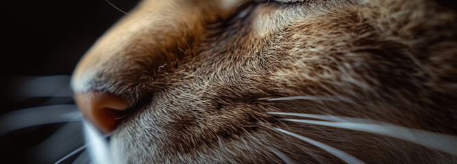 Wall Mural - A Close-Up View of a Cat's Nose and Whiskers