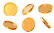 © Игорь Жуков - 3D set realistic golden coins with different angles.  Symbol of gold and wealth. Stock vector illustration on isolated background.