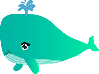 cute whale cartoon, sea animal