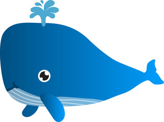 cute whale cartoon, sea animal