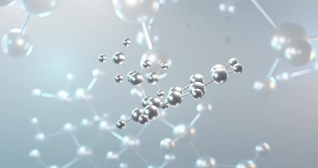 Poster - N,N-Dimethyltryptamine rotating 3d molecule, molecular structure of psychedelic drug, seamless video