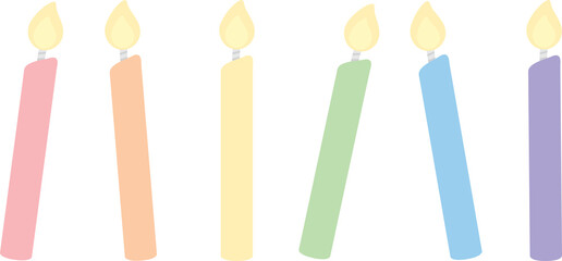 Wall Mural - Cute pastel candle border illustration. Baby and kids party decoration.