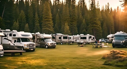 motorhome parking in the mountains.