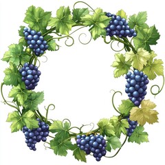 Grapevine Wreath with White Background