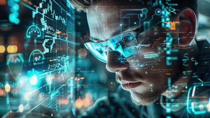 A Computer Programmer Works On A New Software Program, Highlighting Technological Advancement