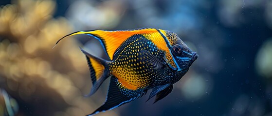 yellow tang fish, fish in aquarium