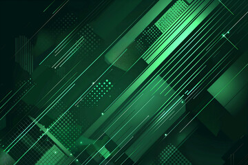 Wall Mural - Abstract green background with lines and shapes