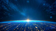 © Chaowen - Blue technology background with blue light lines