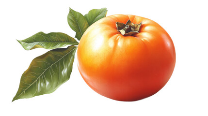 Wall Mural - Ripe Persimmon with Green